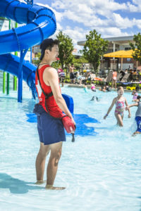 Lifeguard working at The Waterpark at the Monon Community Center (MCC)