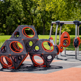 Newly Reimagined River Heritage Park features a new spongy playground surface, accessible play equipment and sensory friendly play activities.