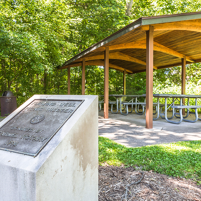 Rentable park shelter at Flowing Well Park