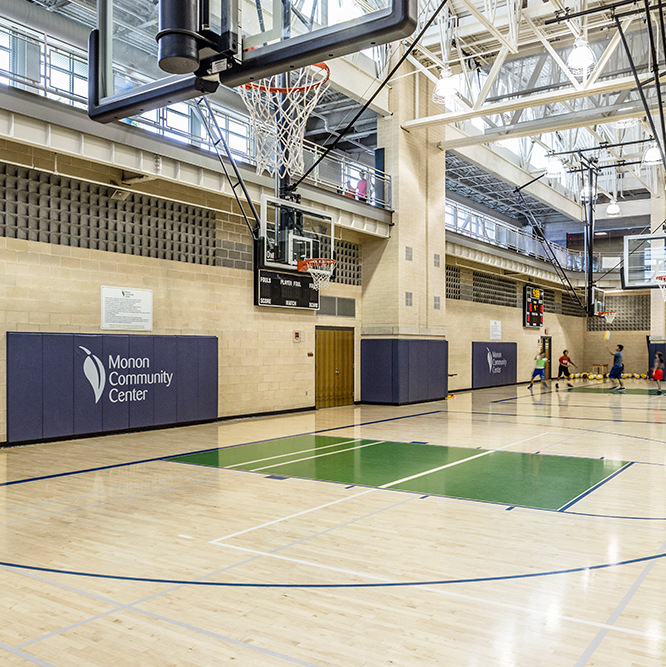 Gym at the Monon Community Center in Carmel, Indiana