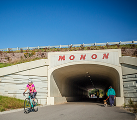 biking on the Monon Greenway