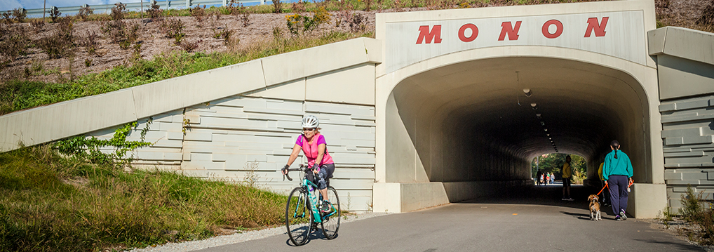 bicycling on the Monon Greenway