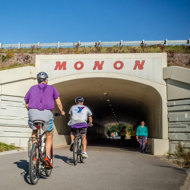 bicyclists on the Monon Greenway