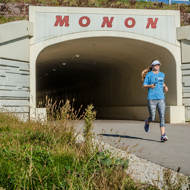 running on the Monon Greenway