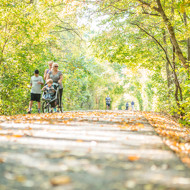 people on the Monon Greenway