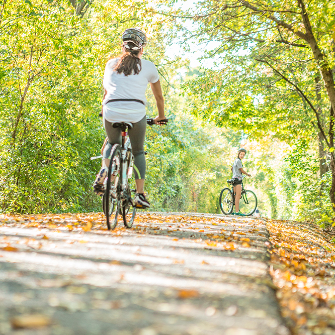 bicycling on the Monon Greenway