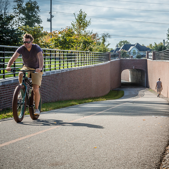 bicycling on the Monon Greenway