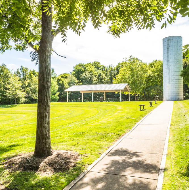 shelter and path at River Heritage Park