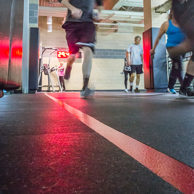 Runners on the Indoor Track