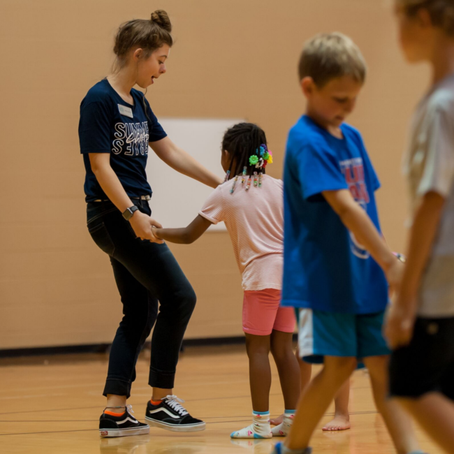 Kids playing at a Play On summer camp