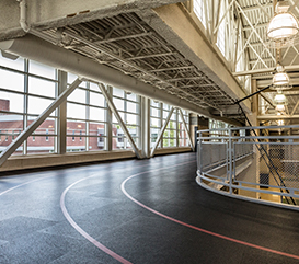 Indoor track at Monon Community Center available for running and walking all year long, if you needed motivation or inspiration to move!