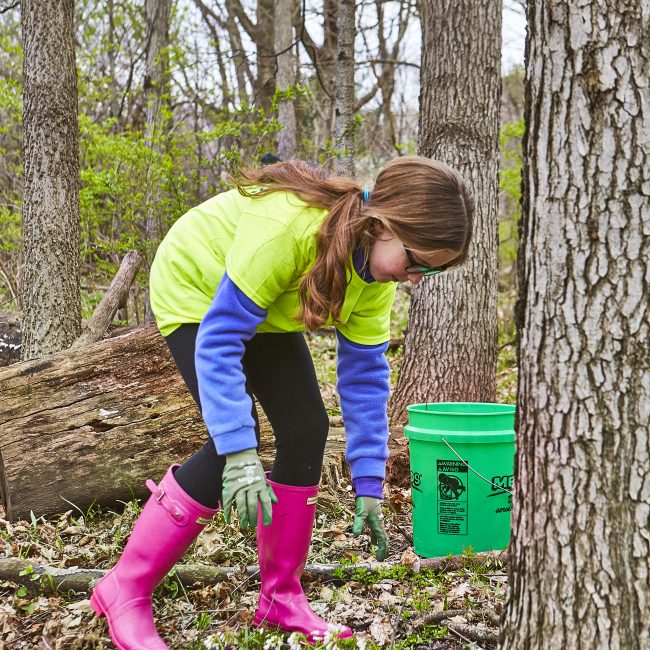 Girl volunteering in the Parks