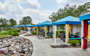 Cabanas for rent at The Waterpark in Carmel