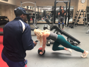 Lindy during a personal training session with PT Ryan Mosley