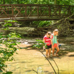 Children playing in creek at Flowing Well Park