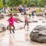 Children playing at West Park splash pad