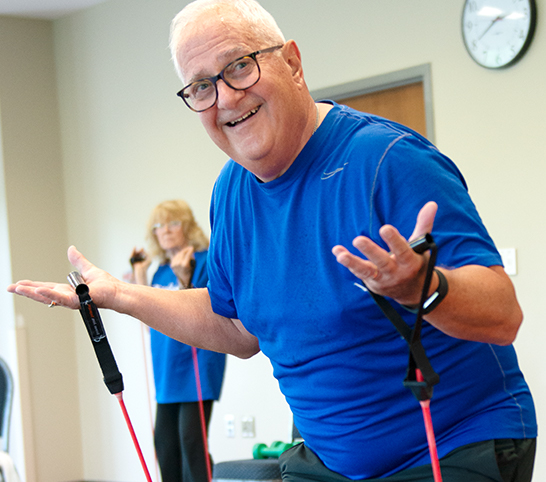 Hank Levandowski, MCC member during SilverSneakers group fitness class