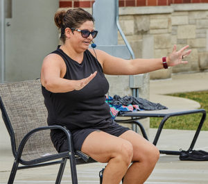 Laura Seagrave teaches aqua fitness at The Waterpark