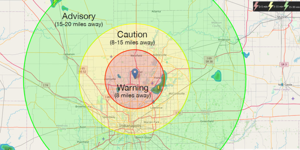 Warning area map