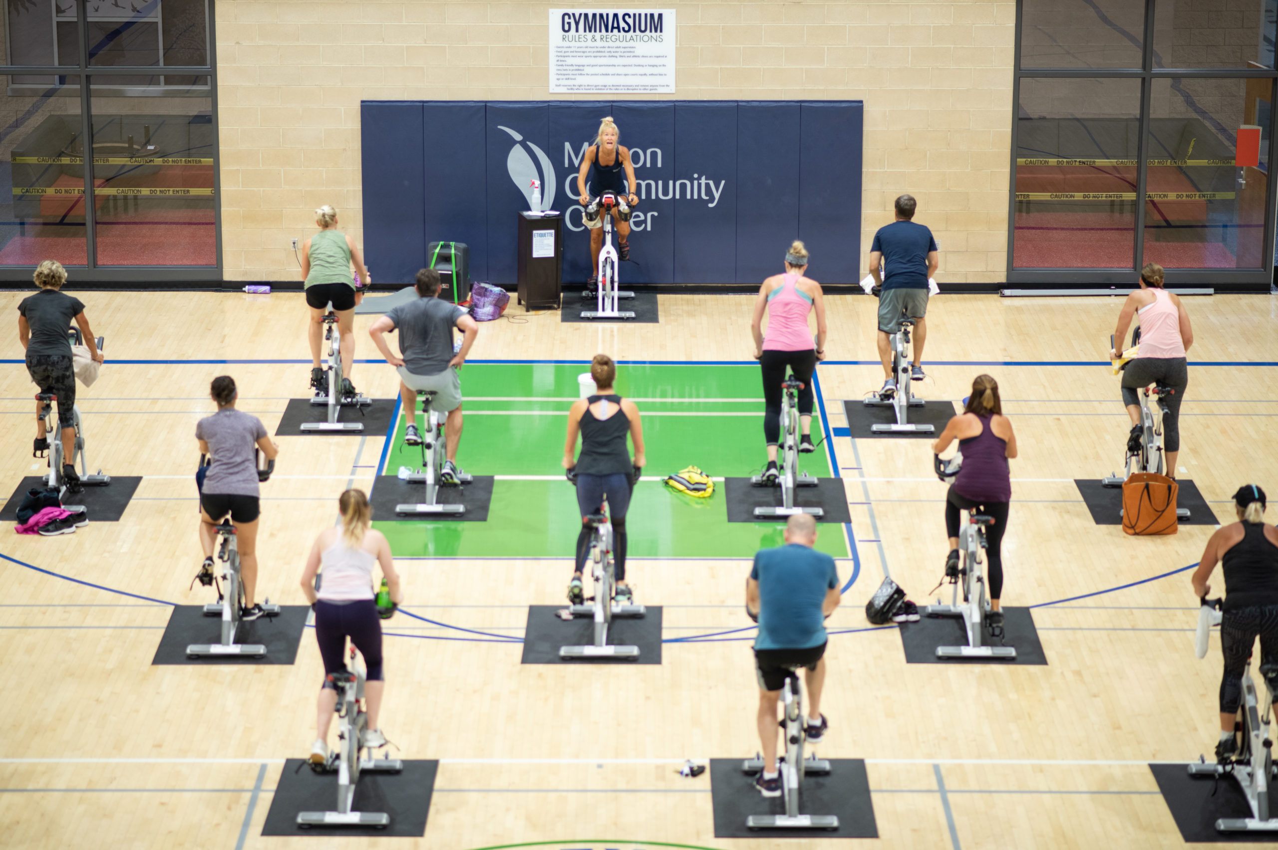 People working out at the Monon Community Center