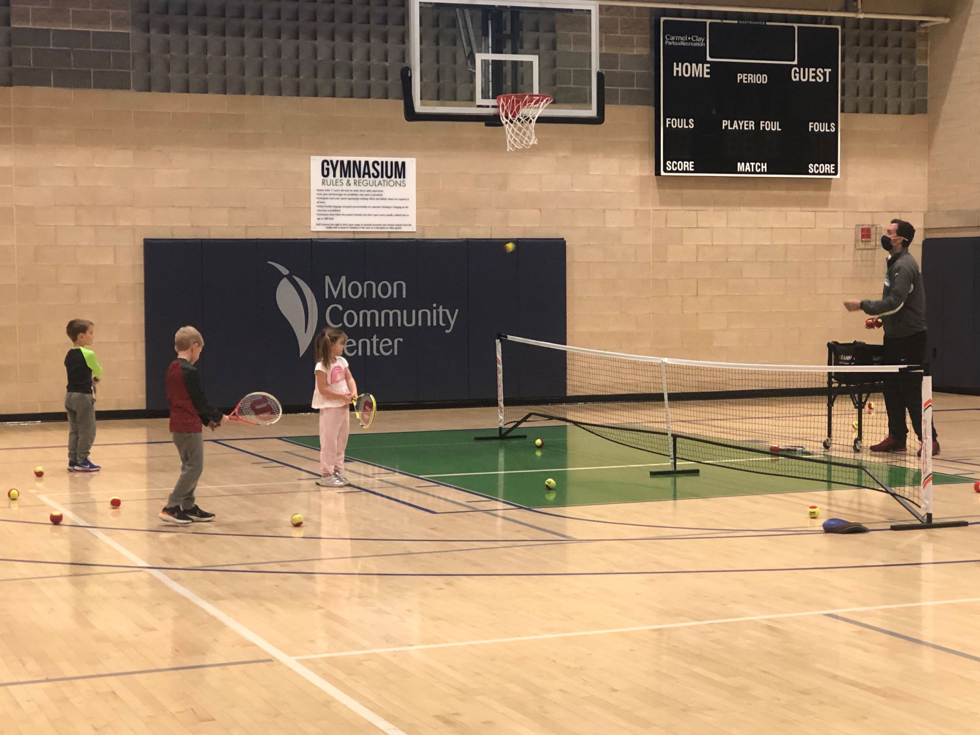 Kids in Quickstart Tennis Program at the Monon Community Center