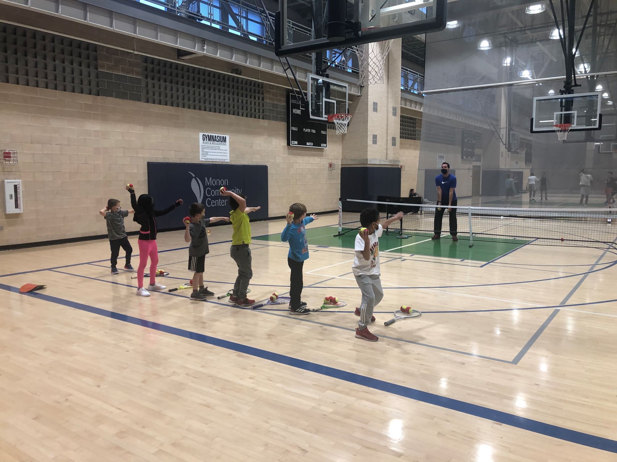 Kids in Quickstart Tennis Program at the Monon Community Center