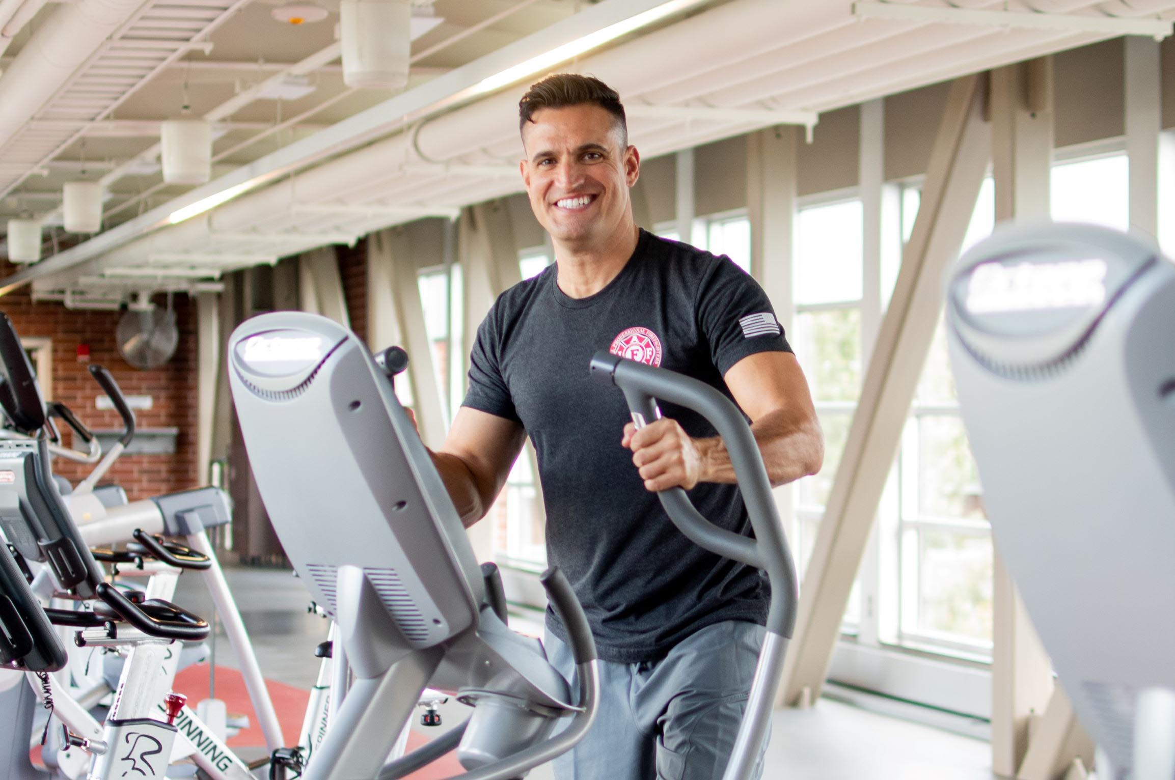 Man doing a cardio workout at the Monon Community Center