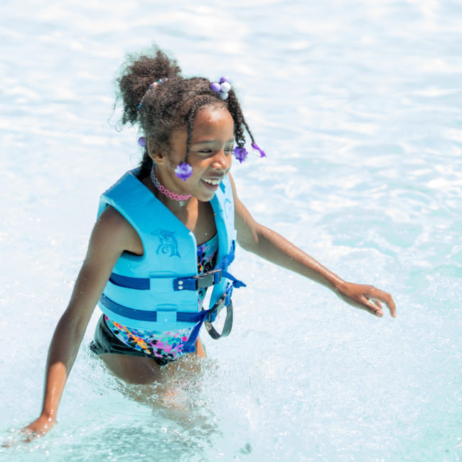 Girl in pool at The Waterpark