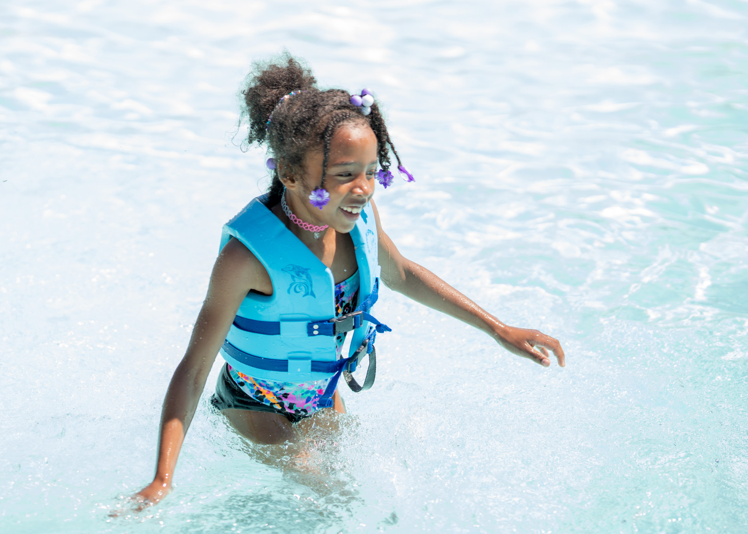 Girl in pool at The Waterpark