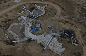 Aerial Photo of West Park Construction. Captured Feb. 2022.