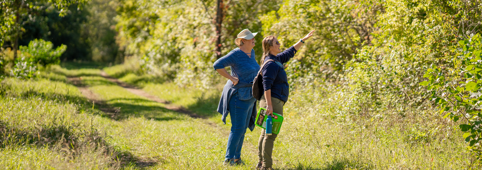 Joanna and participant during nature program at Hazel Landing Park.