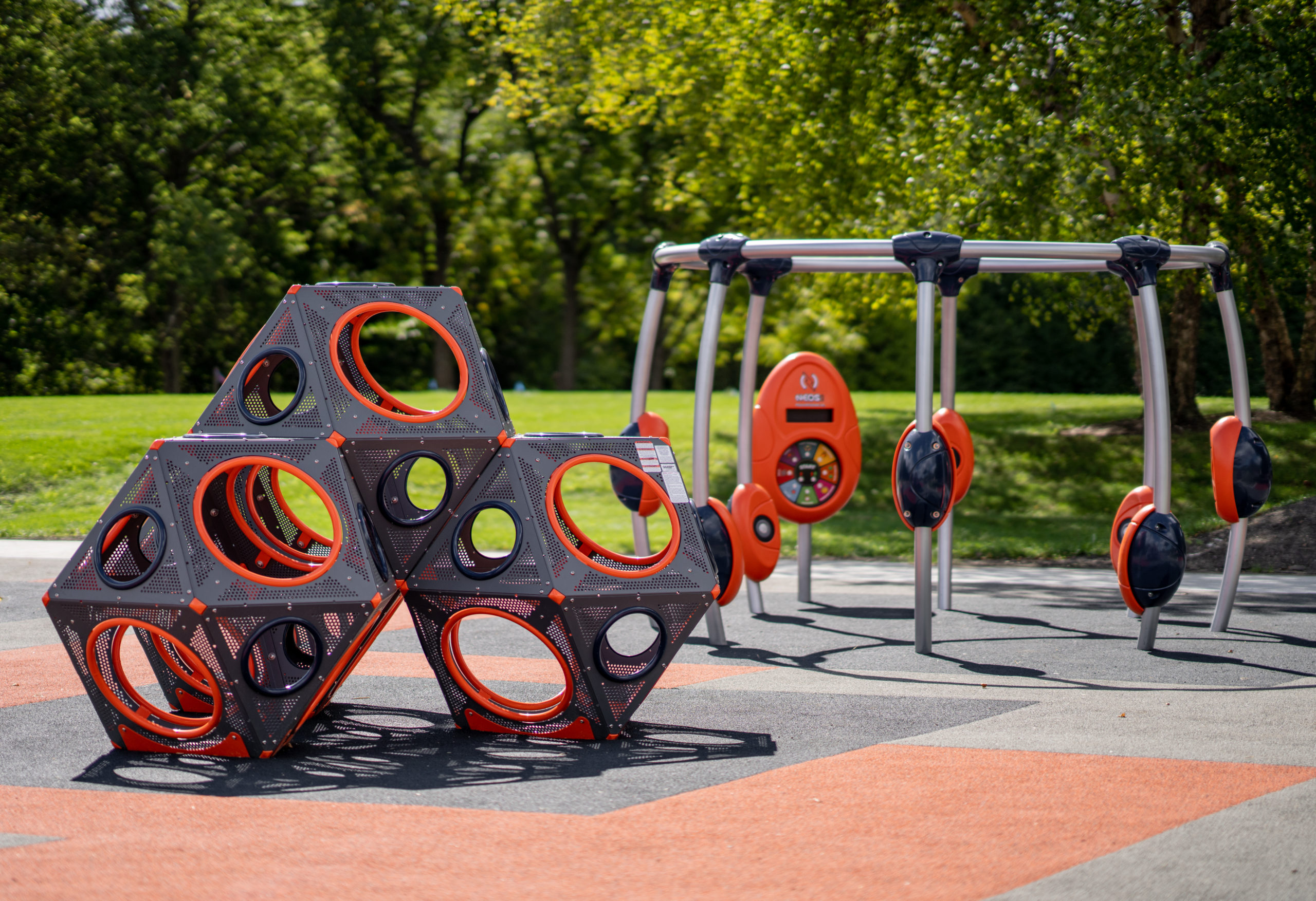 Newly Reimagined River Heritage Park features a new spongy playground surface, accessible play equipment and sensory friendly play activities.