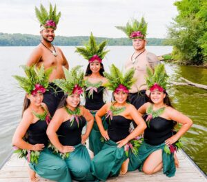 Group fitness instructor Kat Dora with her Indy Hula group.